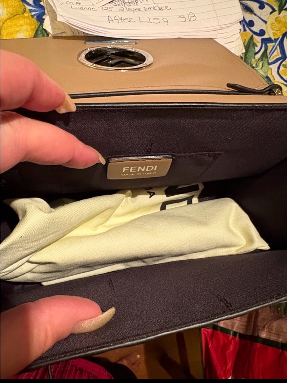 Beige Handbag with Gold Hardware - Picture 3 of 3